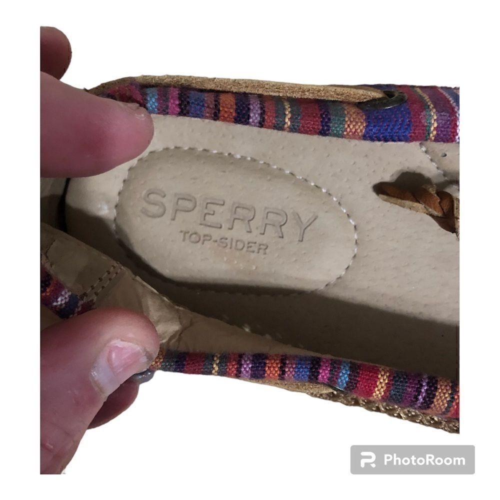 Sperry Aztec Colorful Print Topsiders 8M - Picture 5 of 6